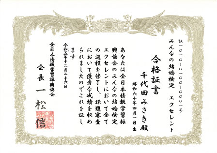 合格証書